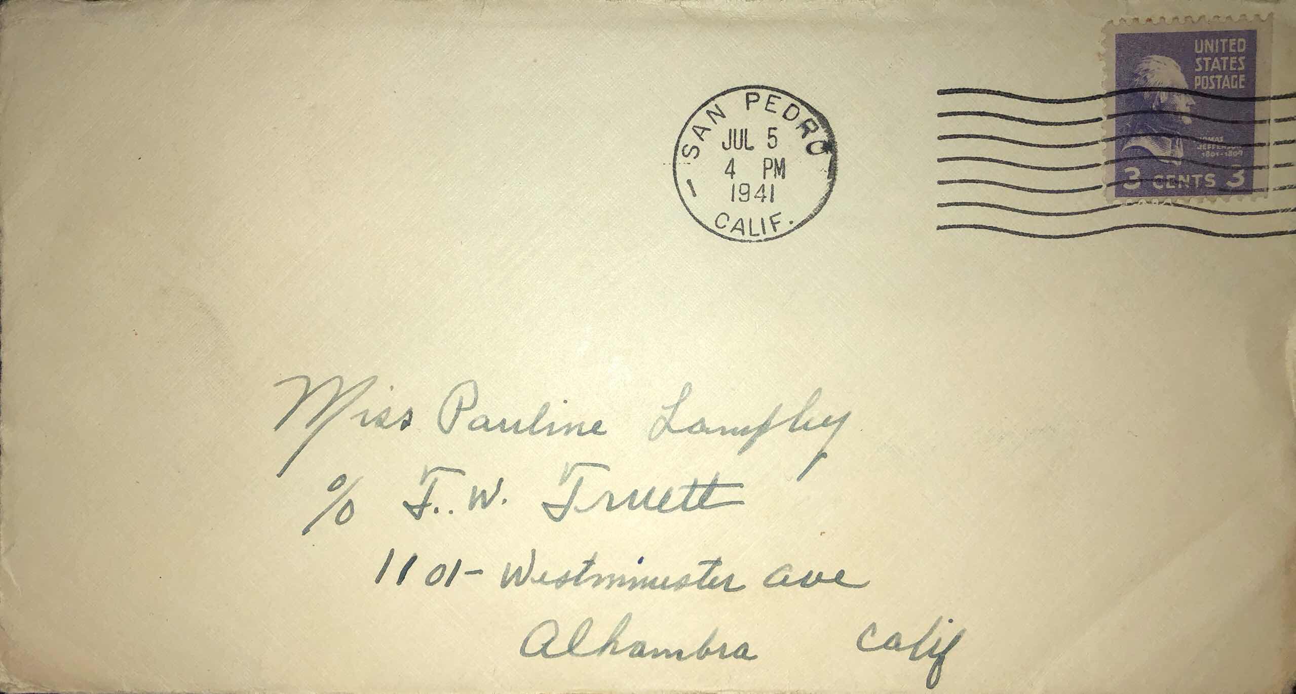 July 5th, 1941 Dear Pauline