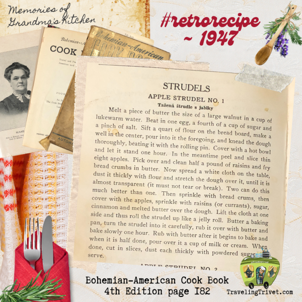 Bohemian-American Cook Book 1947 - Apple Strudel No 1