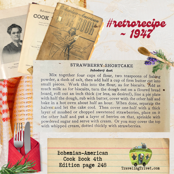Bohemian-American Cook Book 1947 - Strawberry Shortcake