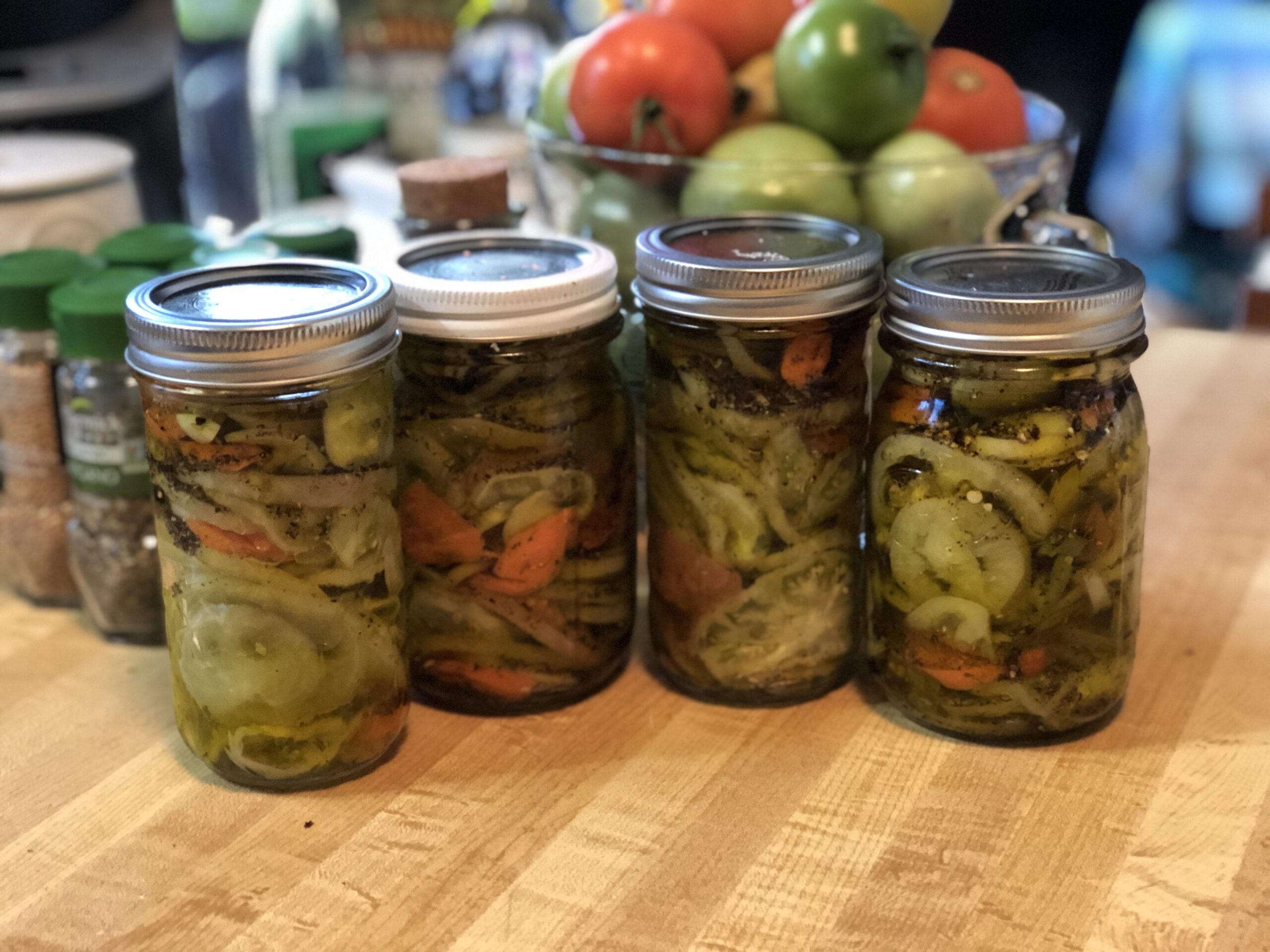 Fall Harvest Pickled Green Tomatoes