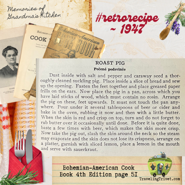 Bohemian-American Cook Book 1947 - Roast Pig